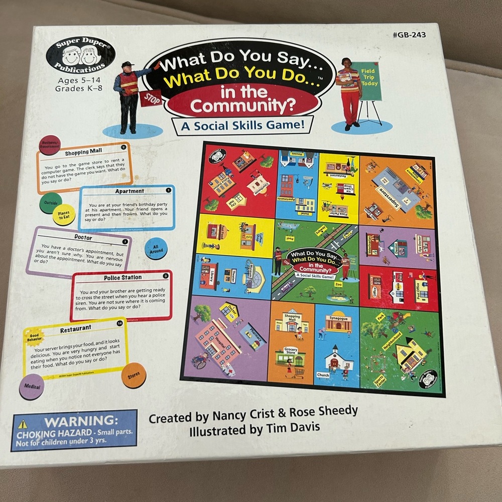 COPY - Super Duper What do you Say What do you Do in the Community Board Game